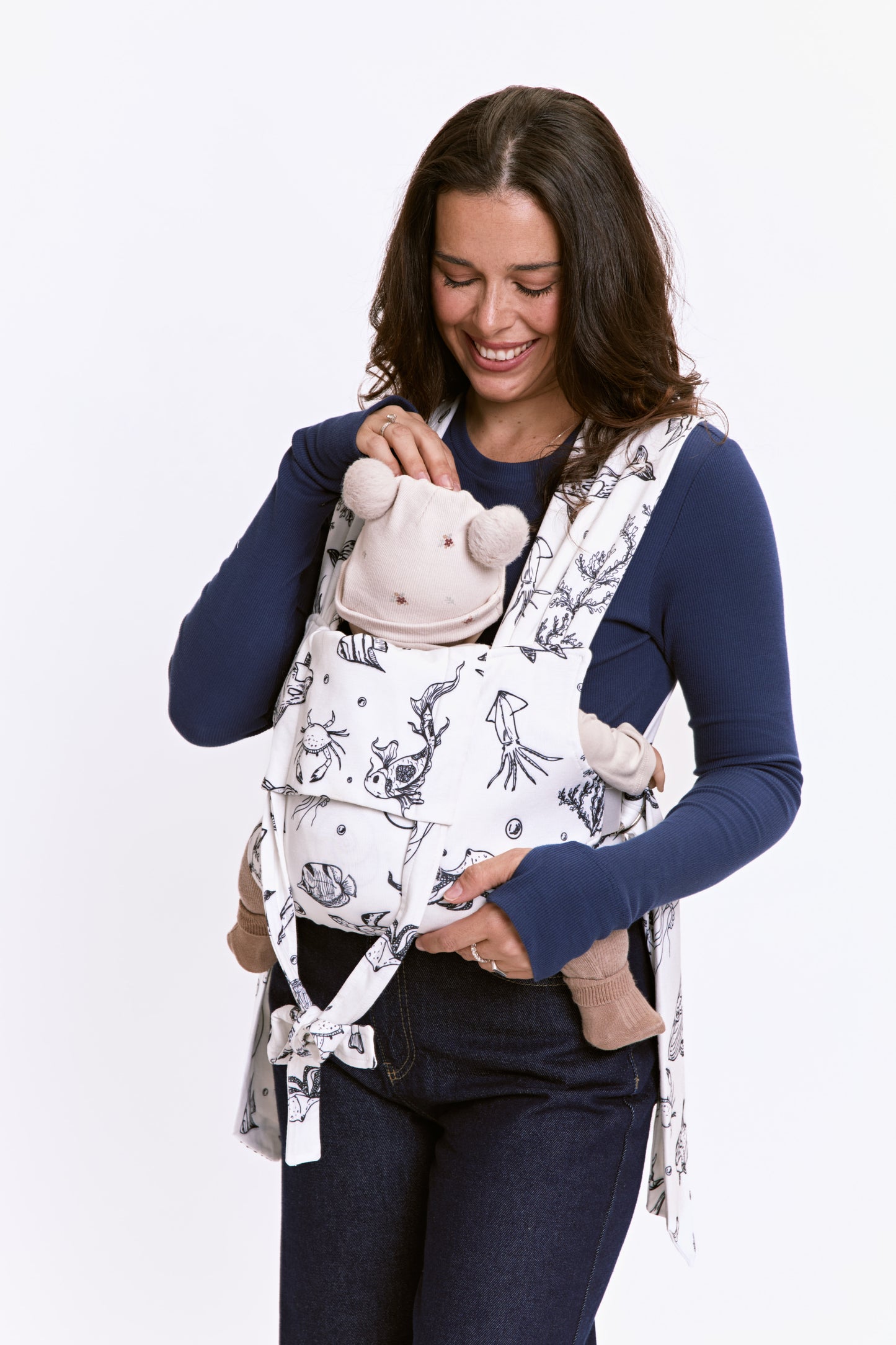 מנשא לולו אושן שחור ולבן - Lulu Ocean Black & White